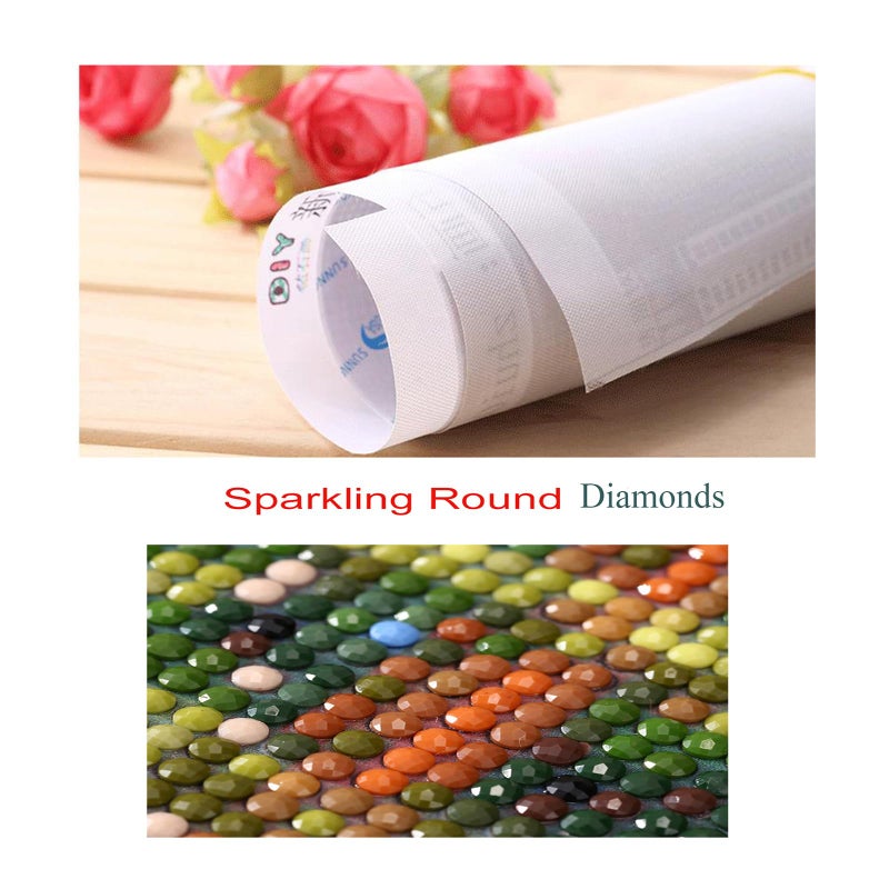 BOHADIY Rose Diamond Painting Kits for Adults-Flower Diamond Art Kits for Adults Round 5D Floral Gem Art Kits for Adult DIY Crafts Kits Gift Home Wall Decor Gifts16x12inch - Image 5